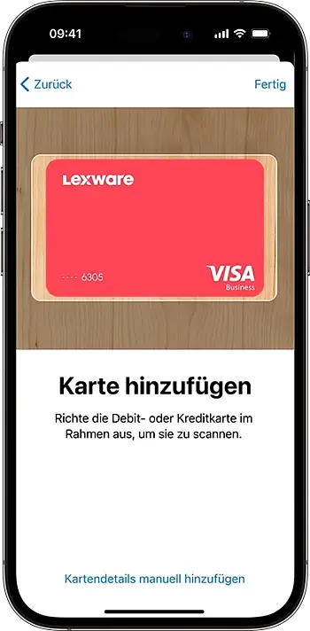 Grafik iphone wallet karte hinzufuegen 02 lexoffice 400x0 c center