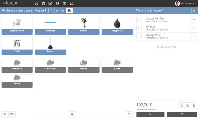 Screenshot aus dem Programm von flour.