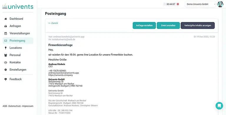 Screenshot partner univents 004 lexoffice rechnungsprogramm buchhaltungssoftware